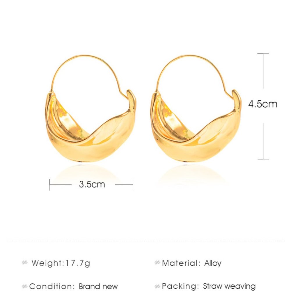 Emily Ratajkowski Inspired Wavy Hoop Earrings - Picture 9 of 10
